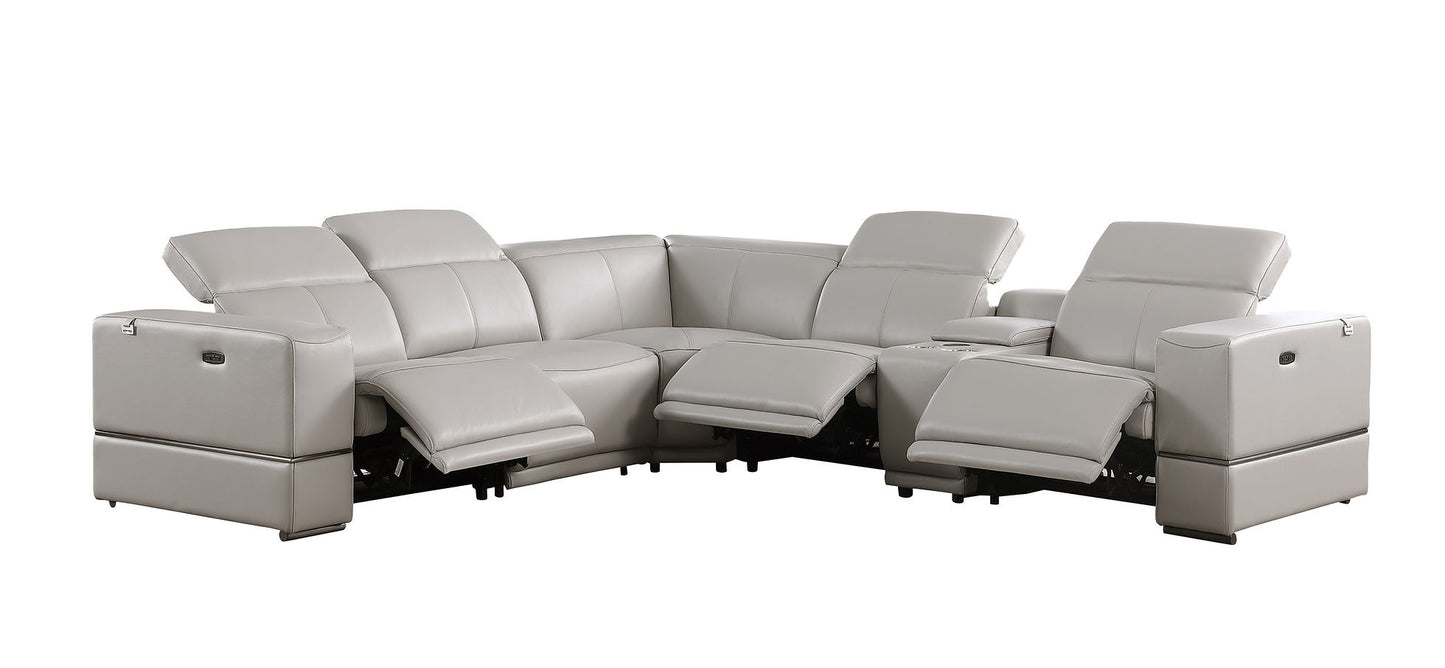 Franco Grey 6pc 2-POWER Reclining Sectional MI-1122