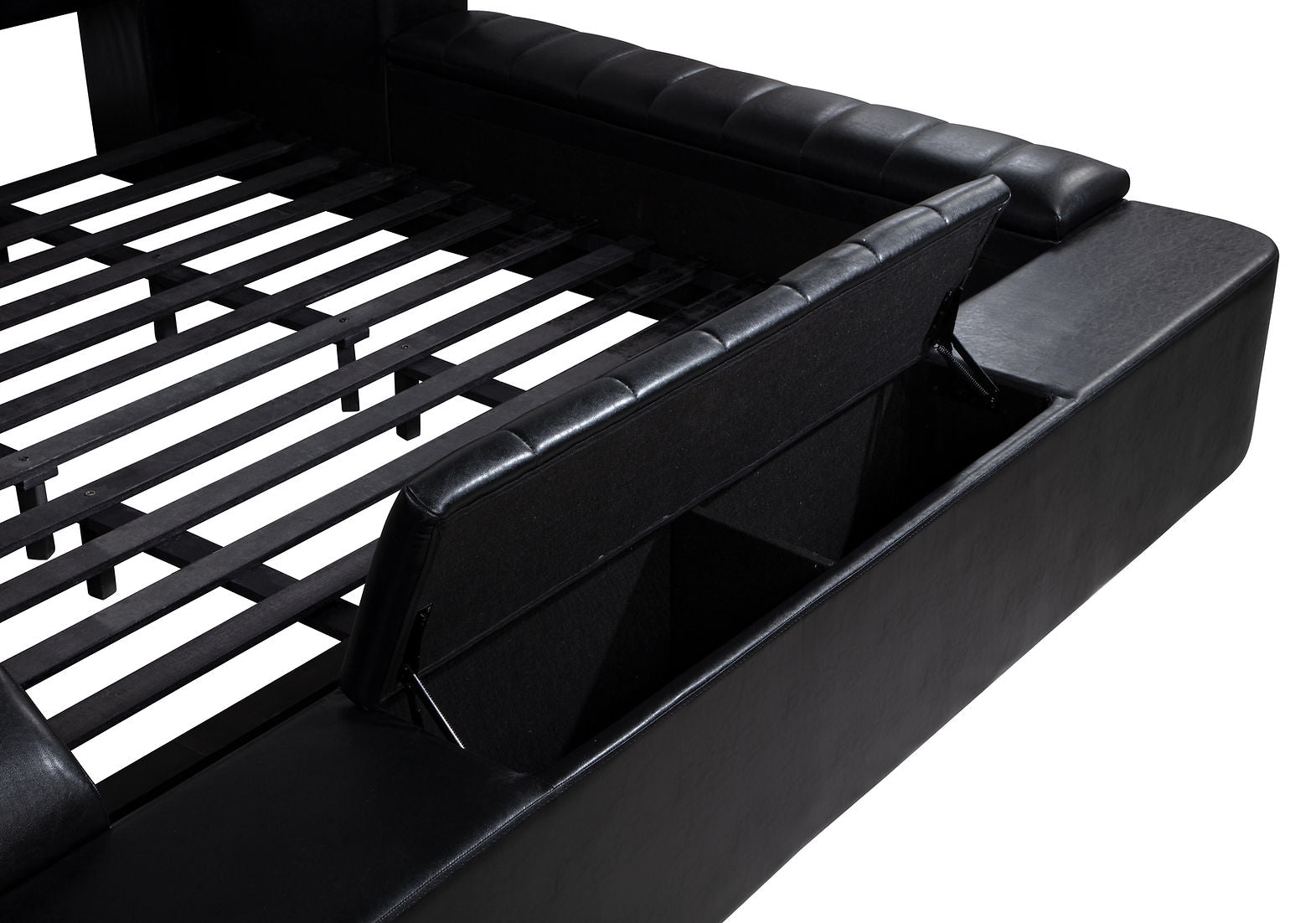 Apollo Black LED/BLUETOOTH SPEAKERS Queen Bed B420