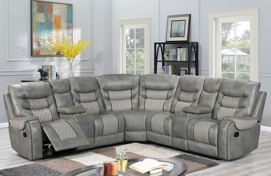 Phoenix 2Tone Grey Reclining Sectional S1987