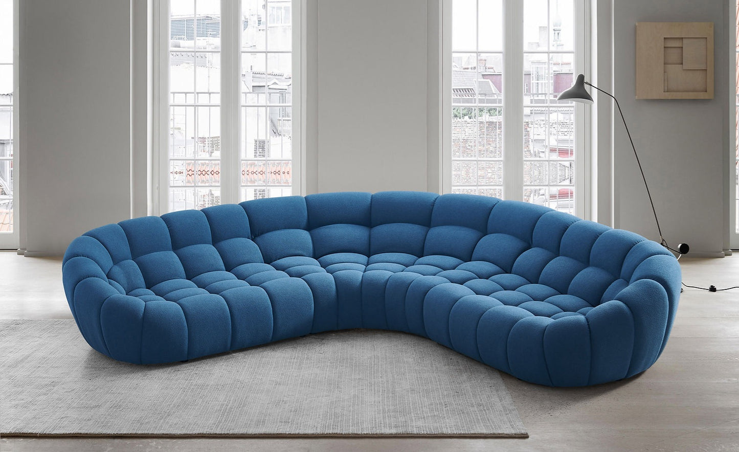 Bubbles Blue Teddy 124" OVERSIZE Sectional MI-2126