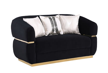 Carmela Black Fabric Sofa and Loveseat S3500