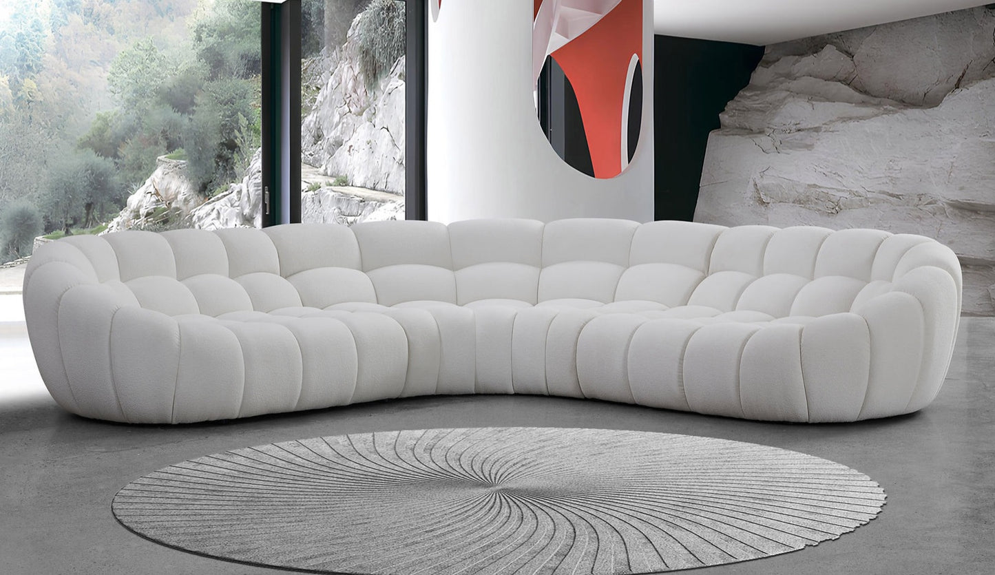 Bubbles White Teddy 124" OVERSIZE Sectional MI-2126