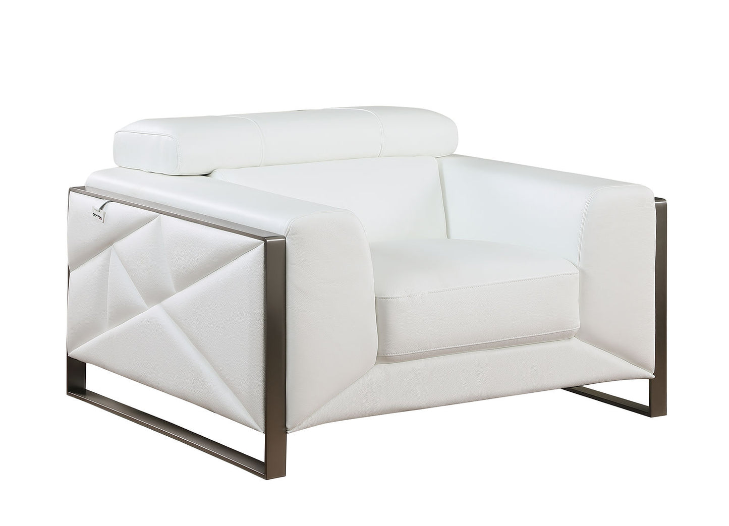 Giorgio White Italian Leather Sofa and Loveseat MI-989