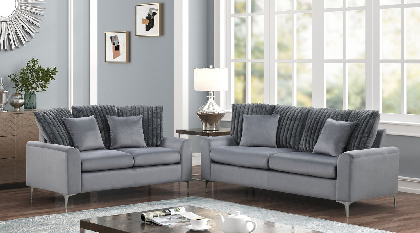 Elina Grey Sofa and Loveseat S150