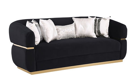 Carmela Black Fabric Sofa and Loveseat S3500
