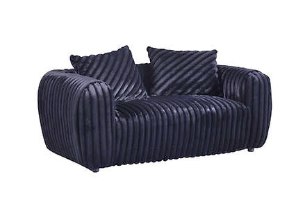 Eli Black Stripe Fabric Sofa and Loveseat S8809