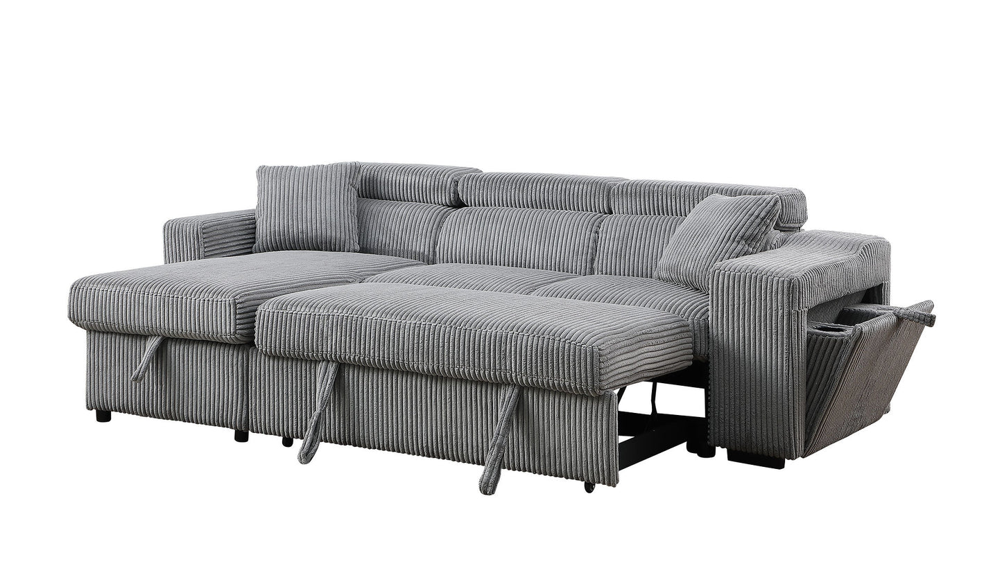 Bonaterra Grey Reversible Sectional Pull-Out Bed S8977