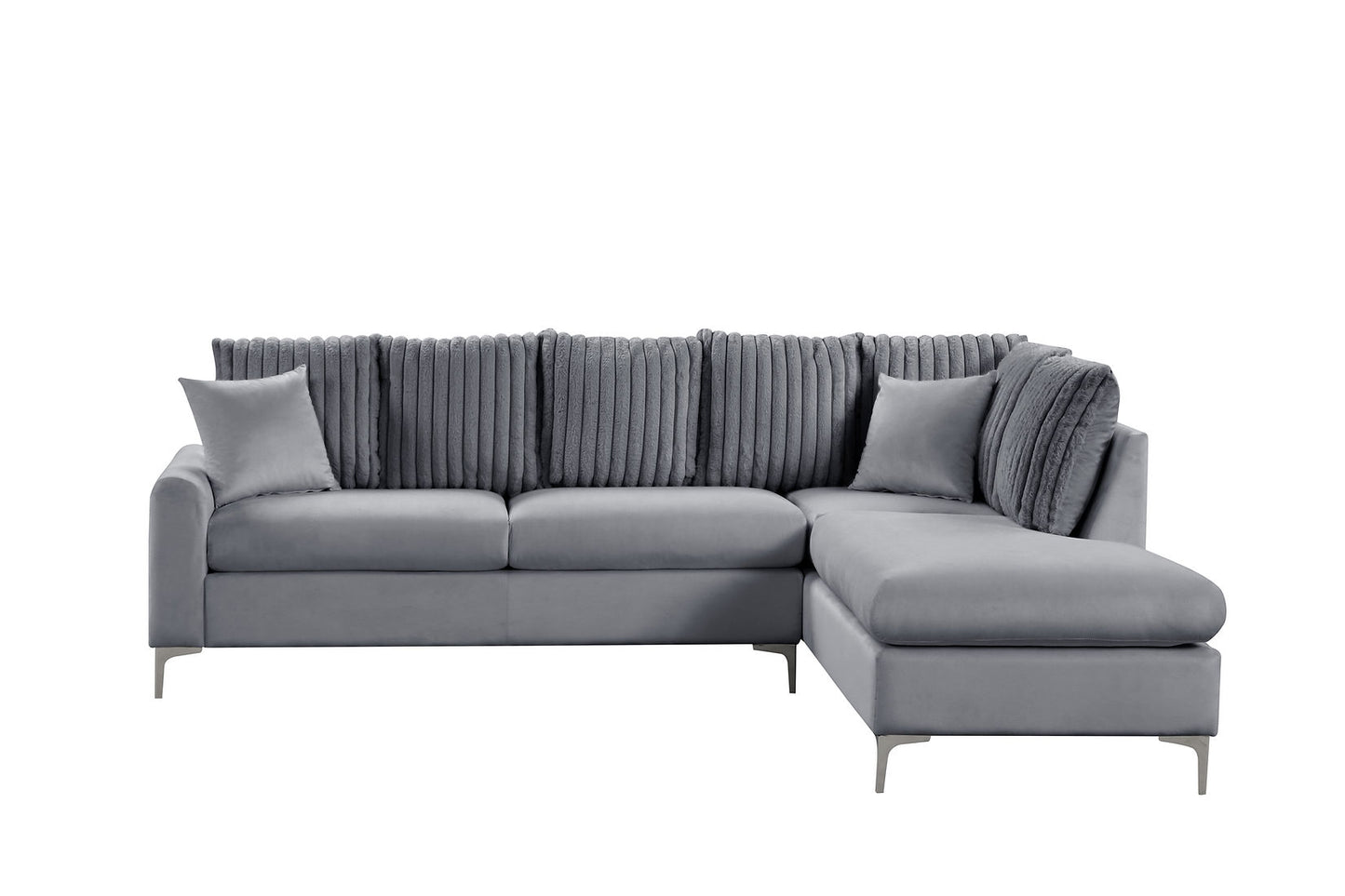 Elina Grey Velvet RAF Sectional S250