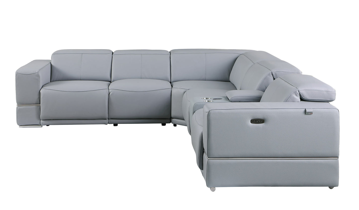 Franco Blue  6pc 2-POWER Reclining Sectional MI-1122