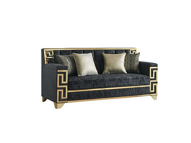 Hira Black/Gold Sofa and Loveseat S3700