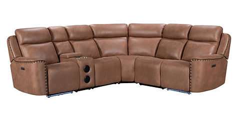 Romina Mocha POWER/LED/BLUETOOTH SPEAKERS Reclining Sectional S7900