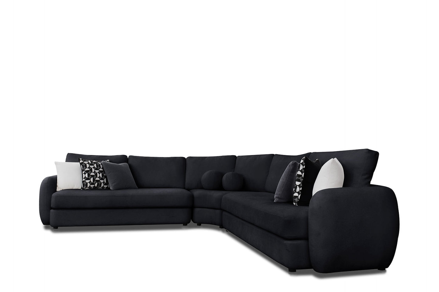 Cielo Black Fabric Sectional S2040