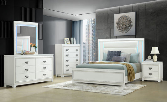 Aanya White LED Panel Bedroom Set B542