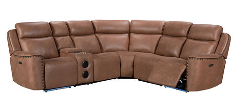 Romina Mocha POWER/LED/BLUETOOTH SPEAKERS Reclining Sectional S7900