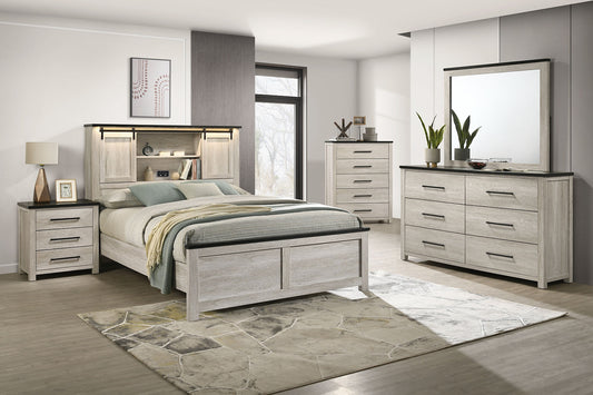 Loza White Wash LED Panel Bedroom Set B2350