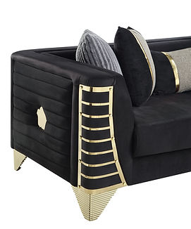 Donovan Black/Gold Sectional S4020