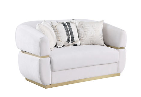 Carmela Cream Fabric Sofa and Loveseat S3500