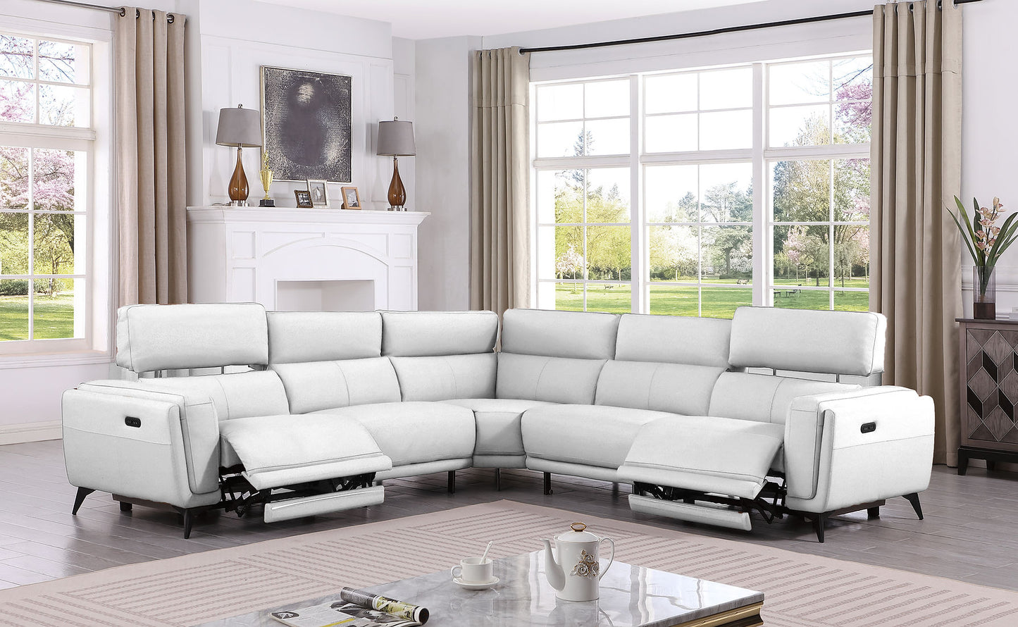 Lorenzo White 2-POWER Reclining Sectional MI-2311