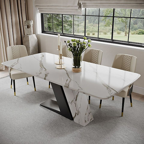 Gobi 79" Modern Lux White/Black Table