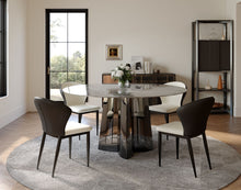 Load image into Gallery viewer, Luxe&amp;Trista Grey 5pc Dining Room Set  (Faux Marble)