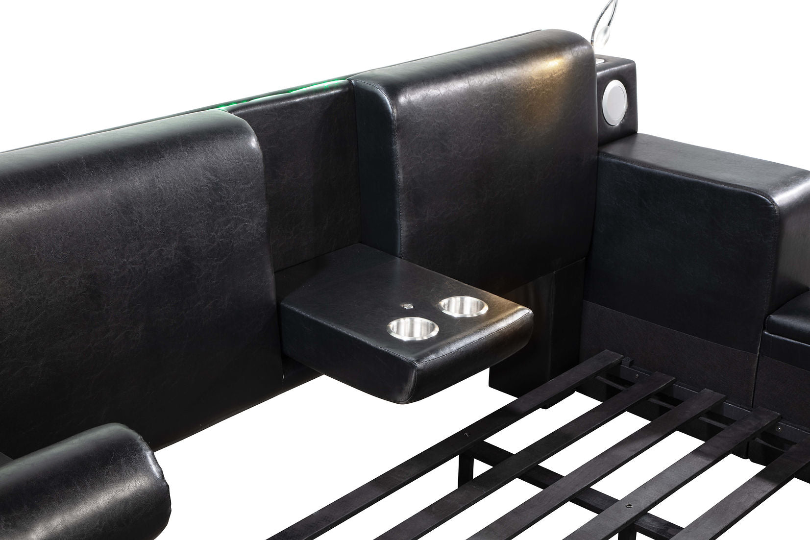 Apollo Black LED/BLUETOOTH SPEAKERS Queen Bed B420