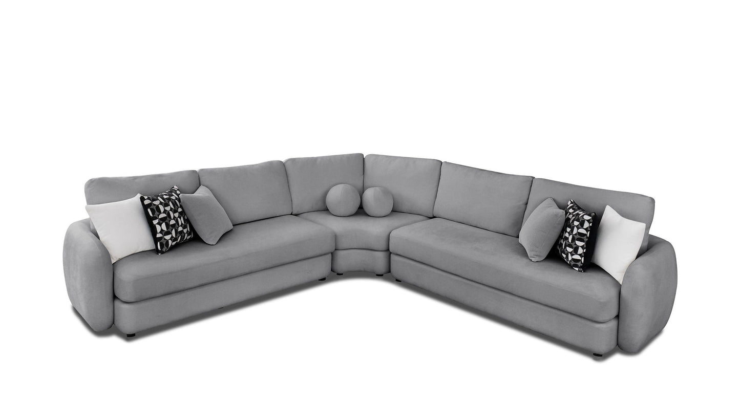 Cielo Grey Fabric Sectional S2040