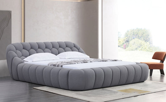 Bubbles Teddy Grey King Platform Bed B127