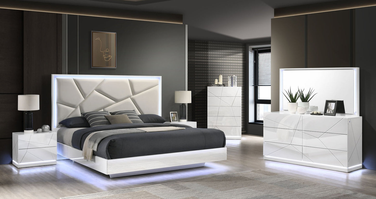 Lana White LED Bedroom Set B85