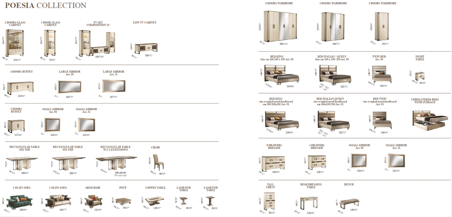 Possible Collection Italian Panel Bedroom Set