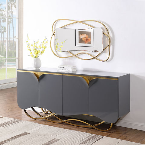 Brivo Grey/Gold Console Table A-C15