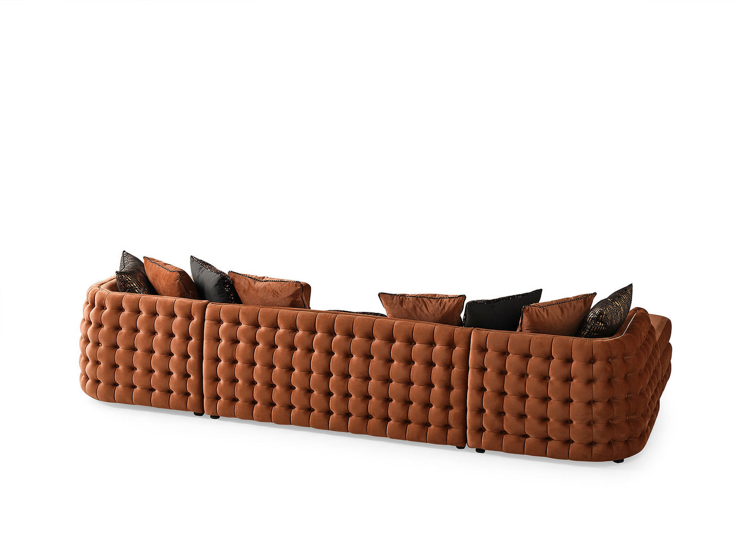 Sicilya Burnt Orange Double Chaise Sectional