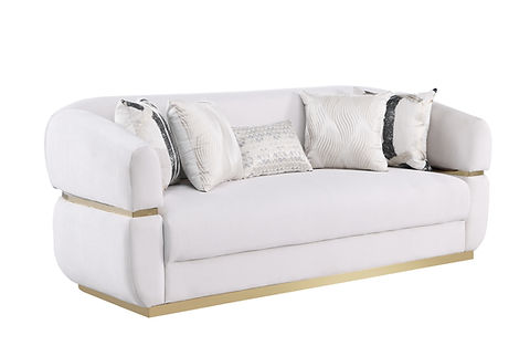 Carmela Cream Fabric Sofa and Loveseat S3500