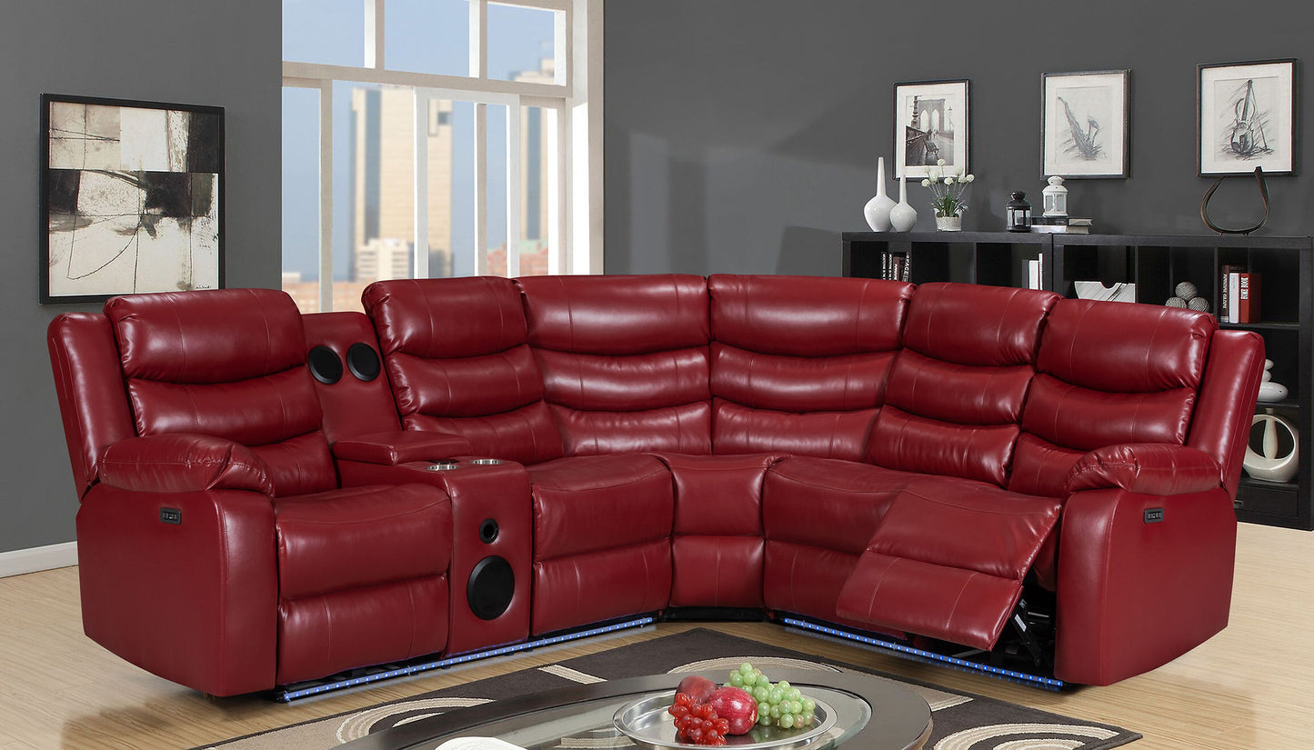 Turbo Red POWER/LED/BLUETOOTH SPEAKERS Sectional S8686