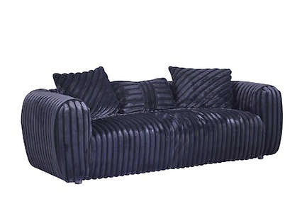 Eli Black Stripe Fabric Sofa and Loveseat S8809