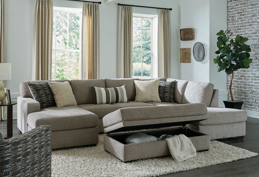 Bri Pewter Sectional with Ottoman S1674