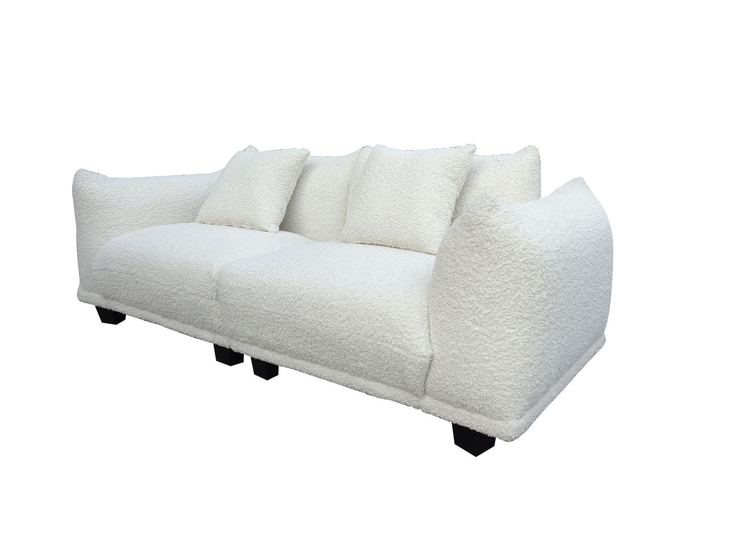 Homey White Fabric OVERSIZED Sofa & Chair S3131