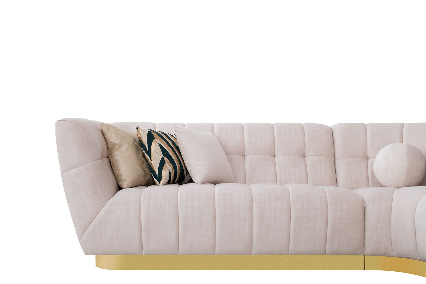 Rosa Cream Premium Fabric Sectional S2030