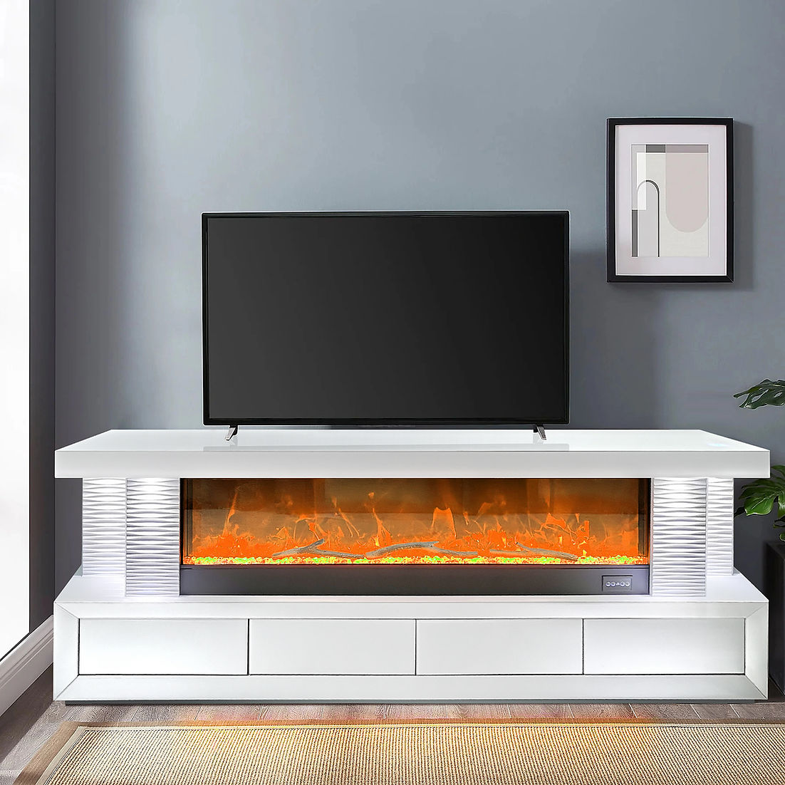 A-TV2 Havana LED/BLUETOOTH FIREPLACE TV STAND