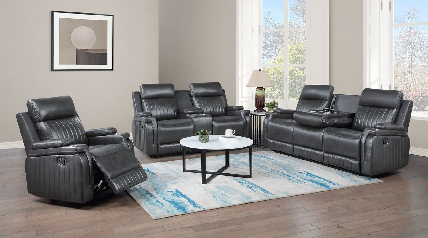 Ethan Dark Grey 3pc Reclining Set S2121