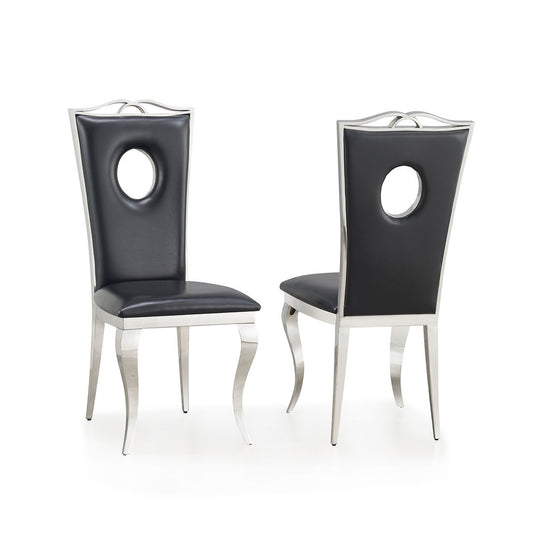 Santiago PU Black/Chrome Chair D830