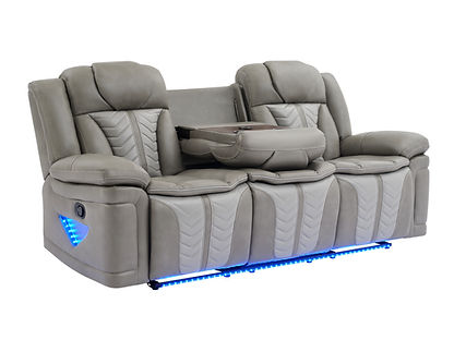 Innova Grey LED/BLUETOOTH SPEAKERS 3pc Reclining Set S2025