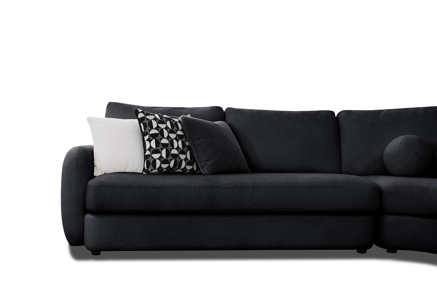 Cielo Black Fabric Sectional S2040