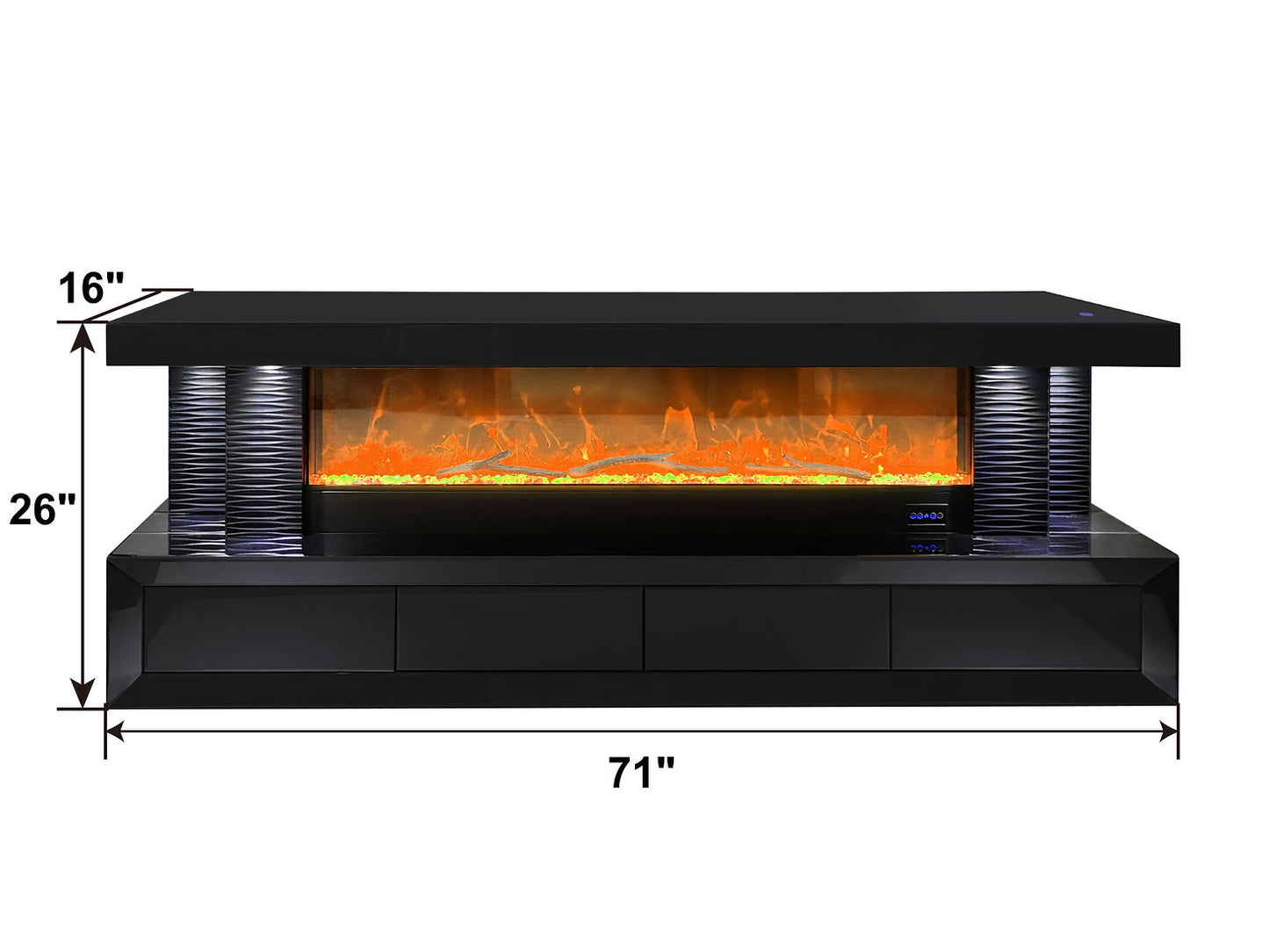 A-TV2 Havana LED/BLUETOOTH FIREPLACE TV STAND