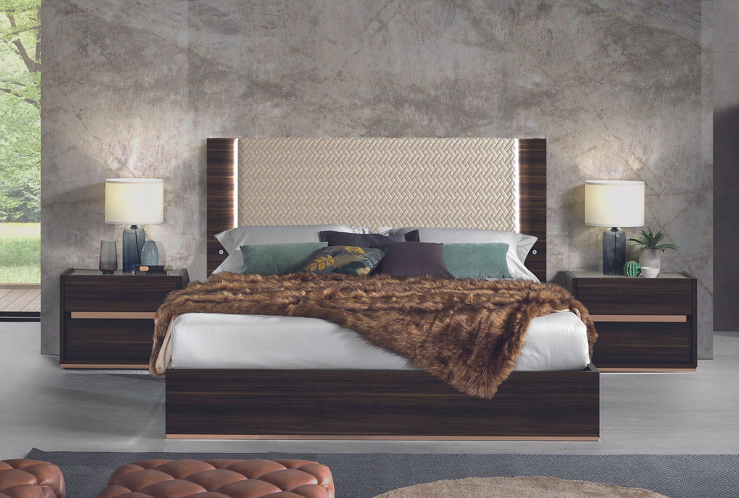 Christine Collection LED Italian  Bedroom Set