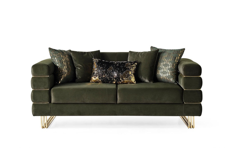 Luma Emerald Velvet Sofa and Loveseat