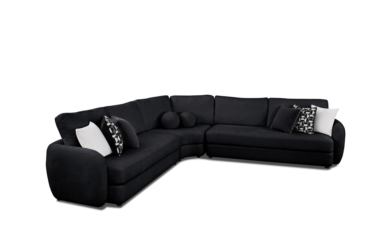 Cielo Black Fabric Sectional S2040