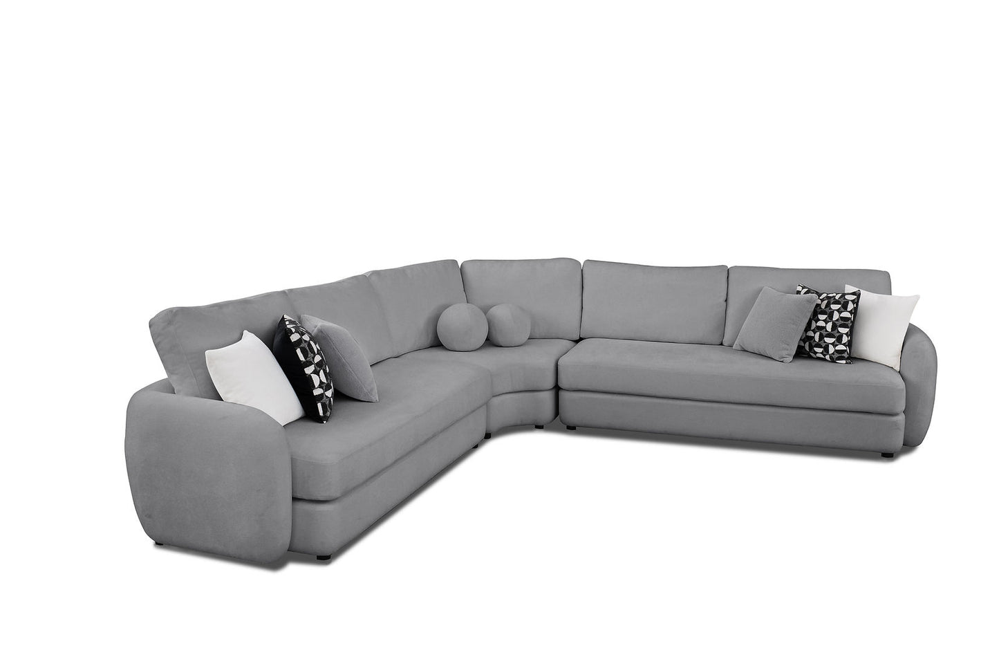 Cielo Grey Fabric Sectional S2040