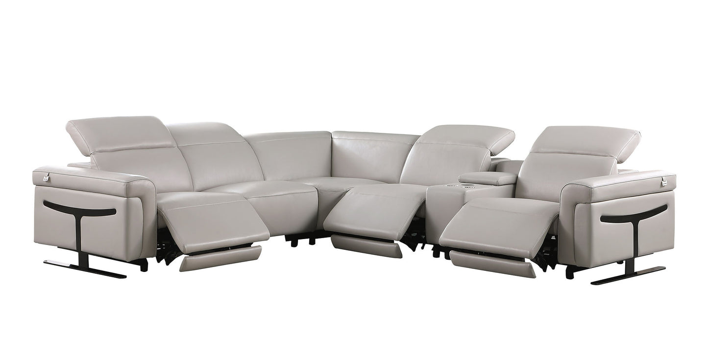 Lucca Grey 6pc 2-POWER Reclining Sectional MI-1110