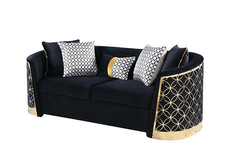 Athena Black Sofa and Loveseat S3800
