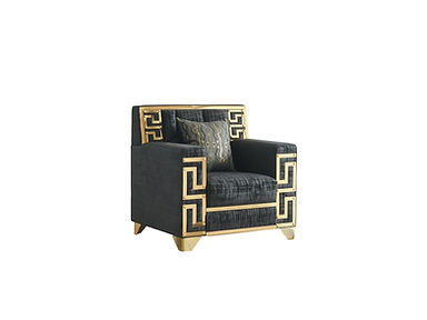 Hira Black/Gold Sofa and Loveseat S3700